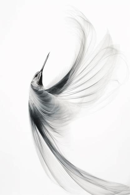 Premium AI Image | A bird with a white background and a black and white ...