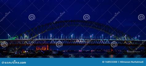 Mahakam Bridge at Night, Ssamarinda Stock Photo - Image of borneo ...