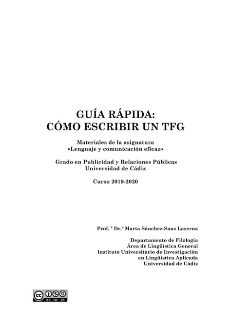 Pdf GuÍa RÁpida CÓmo Escribir Un Tfg