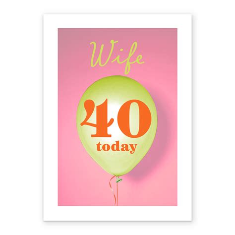 Pink Personalised And Editable Balloon 40th Birthday Card Hallmark Uk