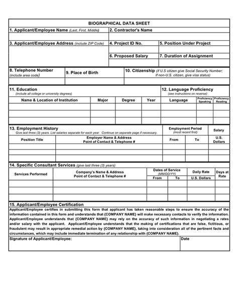 Printable Biodata Form Philippines Excel 6 Simple Biodata Format For