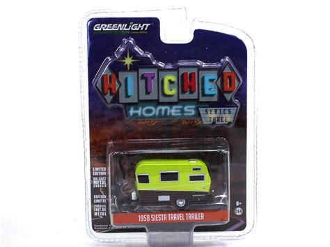 1958 Siesta Travel Trailer 164 Greenlight Diecast Scale Model Car