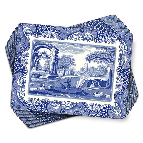 Pimpernel Blue Italian Placemat Set 6pce Peters Of Kensington