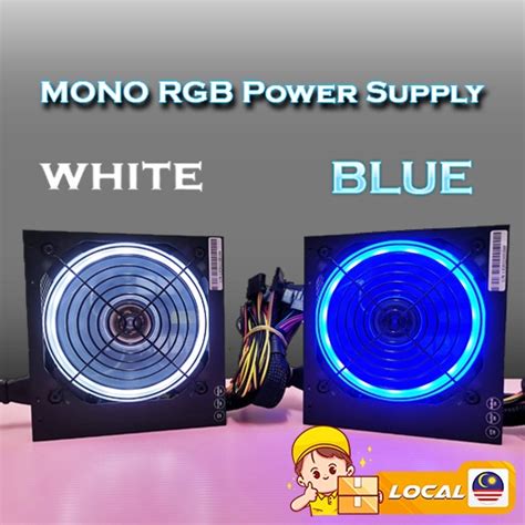 Mono Rgb White Blue Atx Power Supply W Pc Desktop Computer Power