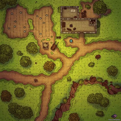 Small Farm Battle Map 40x40 Battlemaps Dungeons And Dragons Dnd