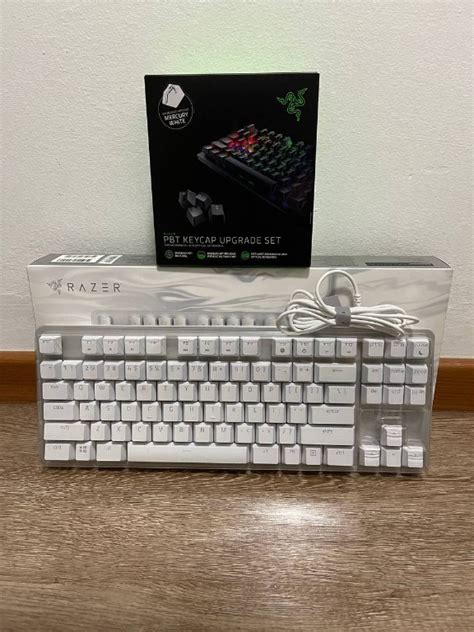 Razer Blackwidow Lite Mercury White With Addon Razer Pbt Keycaps Mercury White Computers