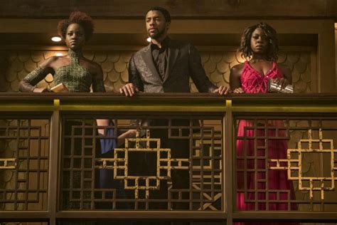 Black Panther movie casino fight scene, Lupita Nyong'o, Chadwick ...