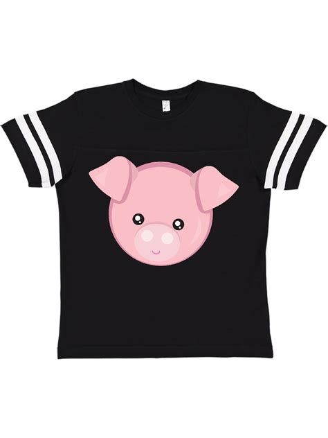 Cute Pig, Little Pig, Pig Head, Pink Pig Youth T-Shirt - Walmart.com ...