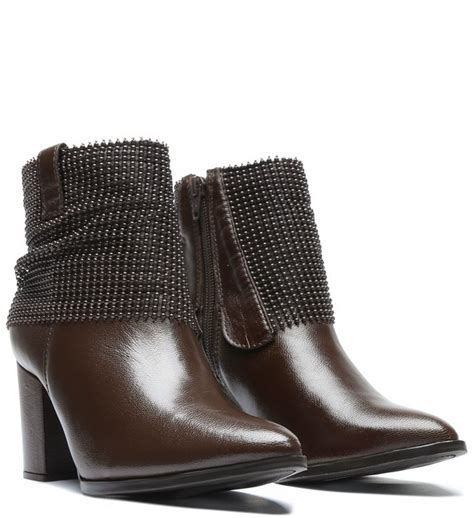 Bota Couro Malha Brown Arezzo