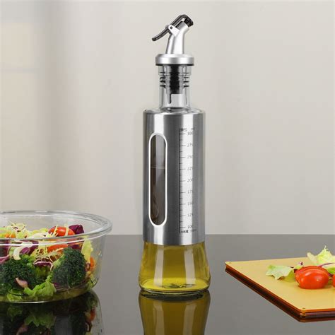 Uxcell Stainless Steel Oil Dispenser Bottle Easy Pour For Kitchen BBQ