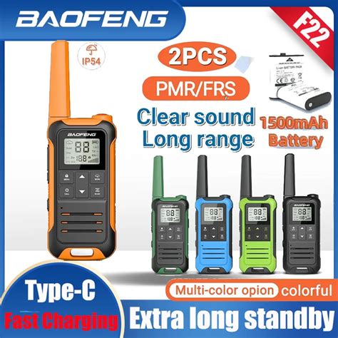 Pcs Baofeng F Mini Walkie Talkie Pmr Frs Long Range Rechargable