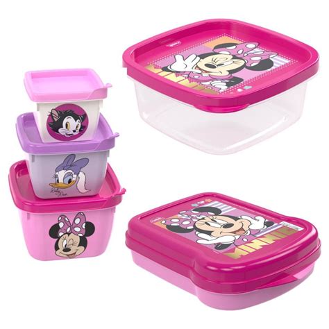 Kit Potes E Sanduicheira Porta Lanche Minnie Rosa No Shoptime