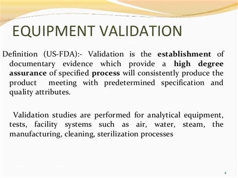 Equipment Validation