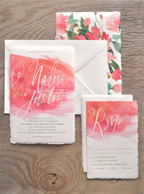 23 Pretty Watercolor Wedding Invitations To Get Inspired - Weddingomania