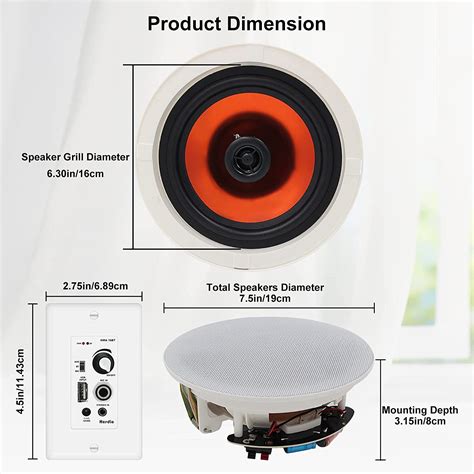 Herdio Inch Bluetooth Ceiling Speakers With In Wall Amplifier For