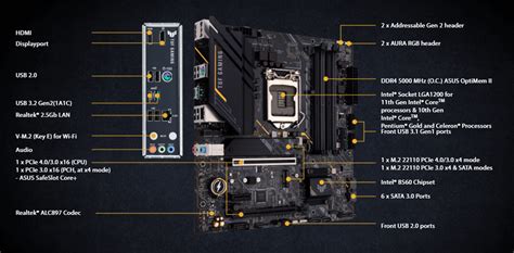 ASUS TUF GAMING B560M E 5000 OC MHz Intel B560 Soket 1200 DDR4 MATX