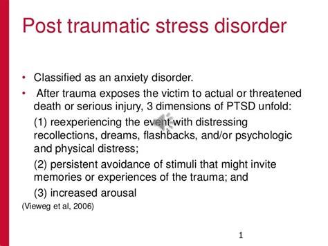 Post Traumatic Stress Disorder