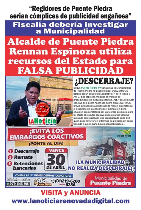 LIMA NORTE Alcalde De Puente Piedra Rennan Espinoza Utiliza Recursos