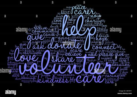 Volunteer Word Cloud On A Black Background Stock Vector Image And Art Alamy