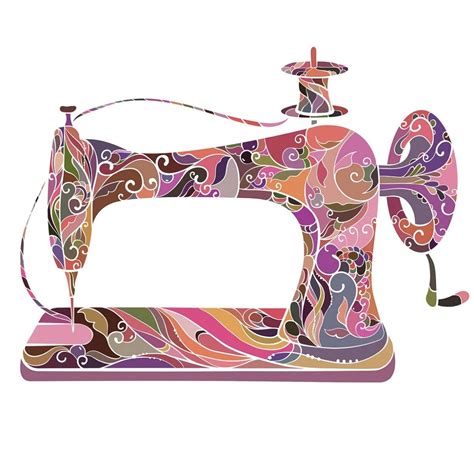 Retro Sewing Machine Fabric Panel Pastel Machines Fabric Sewing