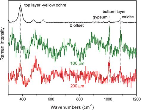 Full Micro Sors Spectra Of The Real Painted Plaster S Acquired With