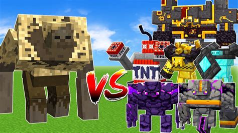 Mutant Husk Vs All Golems Minecraft Battle Youtube