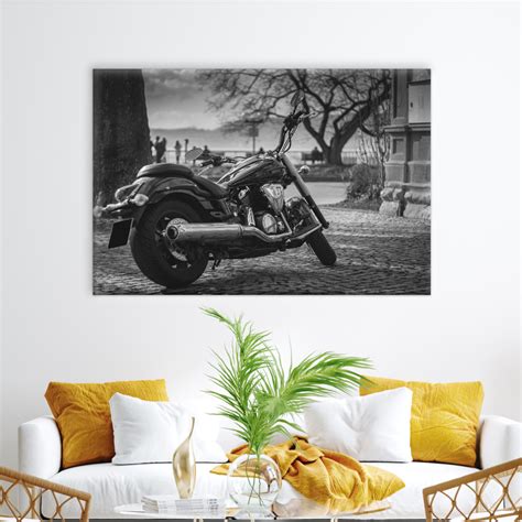 Tableau De Moto Rutilante En Noir Et Blanc Tabloide