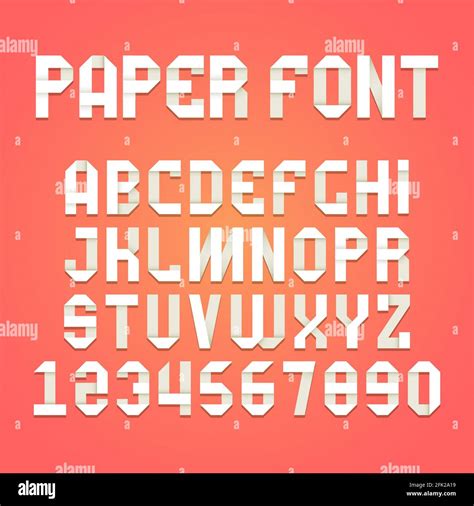 Origami Alphabet Paper Folding Font Typography Ribbon Shadow Letters