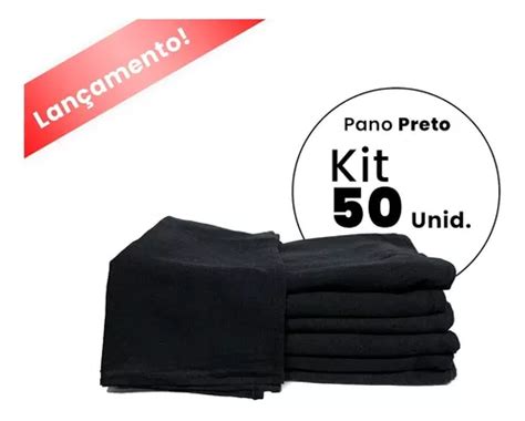 Pano De Prato Preto Liso 50 Peças Bainha Flanelado Decoracao Frete grátis