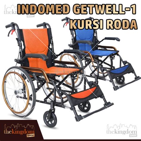 Indomed Getwell 1 Kursi Roda Wheelchair Aluminium Wheel Chair Portable