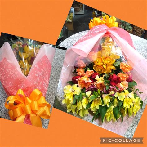 黄色オレンジ系花束 花屋ブログ 京都府舞鶴市の花屋 花アラキにフラワーギフトはお任せください。｜当店は、安心と信頼の花キューピット加盟