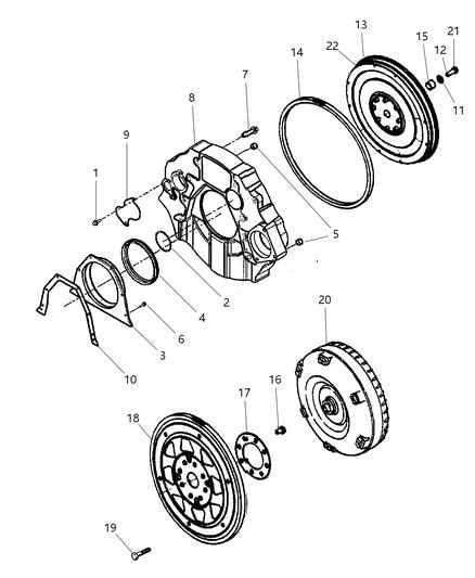 Crankshaft Pistons Flywheel And Torque Converter 2005 Dodge Ram 2500