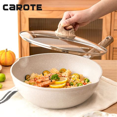 Carote Cosy Collection Non Stick Frying Wok 26 30CM Frying Pan With Lid