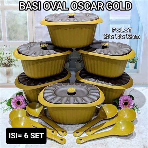 Jual BASI OVAL Dan SEGI GOLD TEMPAT SAYUR 6 SET Shopee Indonesia