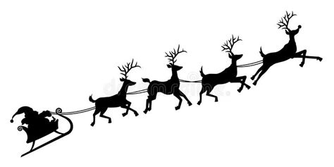 Santa`s sleigh silhouette stock vector. Illustration of santa - 160555847