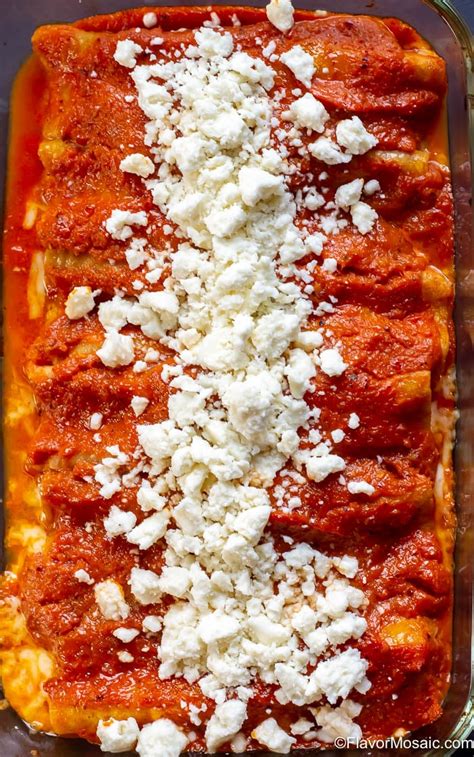 Enchiladas Rojas de Queso - Flavor Mosaic