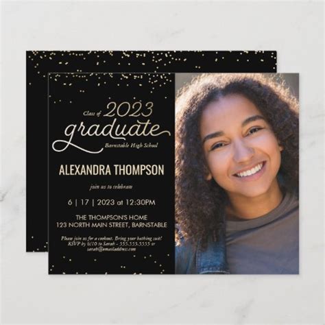 Class Of 2023 Graduation Photo Invite Paper Sheet Zazzle