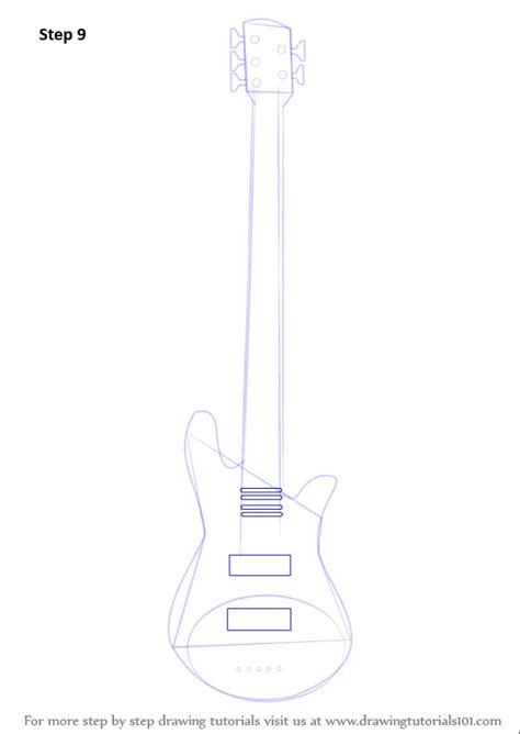 Learn How To Draw A Bass Guitar Musical Instruments Step By Step