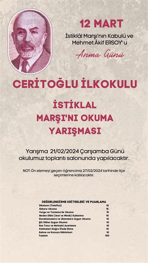 İSTİKLAL MARŞI NI OKUMA YARIŞMASI Ceritoğlu İlkokulu