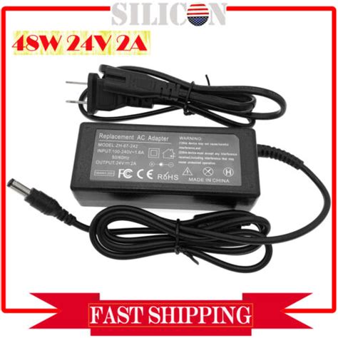 24v Dc 2a Power Supply Adapter 100 240v Ac Input 24 Vdc 2amp Output 5 5mm Ebay