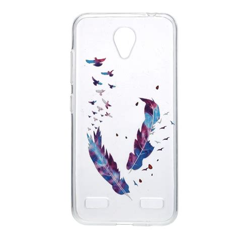 Henna Cover F R Zte Blade V Case Schutz H Lle Silikon Federn Bunt