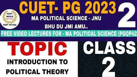 Cuet Pg Ma Political Science Free Class Introduction To