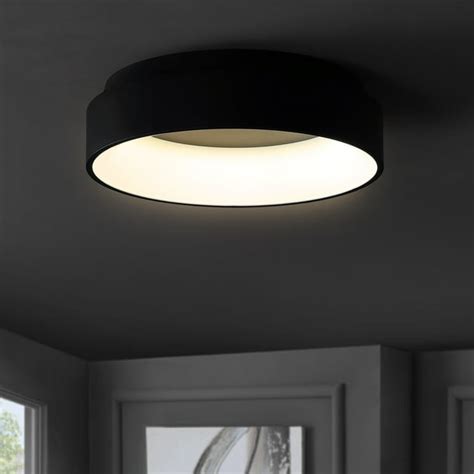 Ring 177 Integrated Led Metal Flush Mount Ceiling Light Black By Jonathan Y