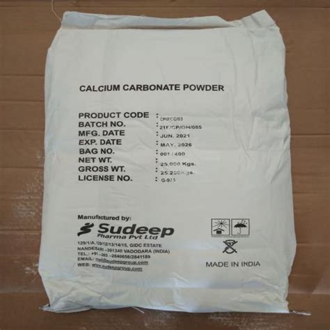 CALCIUM CARBONATE POWDER HEAVY SUDEEP PHARMA PVT LTD INDIA