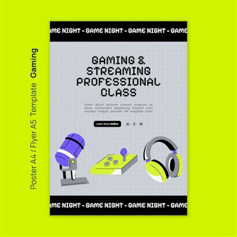 Free Psd Flat Design Gaming Poster Template