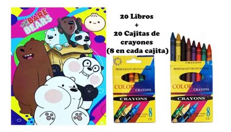 20 Libros Colorear Osos Escandalosos 20 Cajitas Crayones Meses Sin