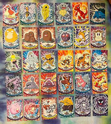 Lot Of 30 Vintage POKEMON TOPPS TV Animation Edition Cards Blue Green