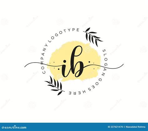 Initial IB Feminine Logo Beauty Monogram And Elegant Logo Design