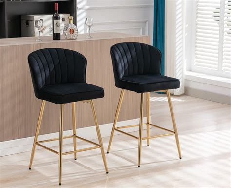 Amazon Cimota Inch Bar Stools Set Of Velvet Counter Height