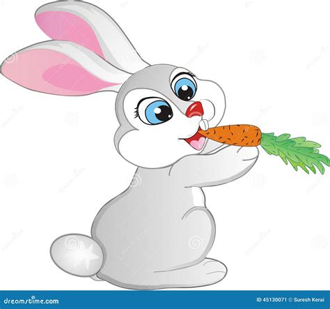 Rabbit Eating A Carrot Stock Illustration - Image: 45130071